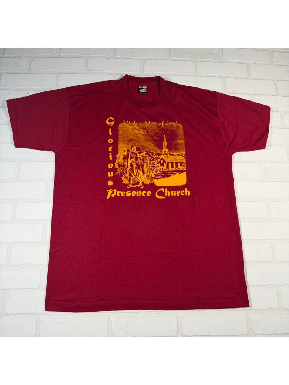 Glorious Presence Church Mighty Men of God Graphic Single Stitch T-shirt XL Red